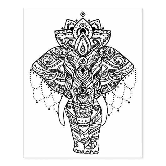 Zentangle geïnspireerd olifant rubberstempel (Afrduk)