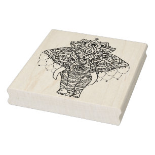 Zentangle geïnspireerd olifant rubberstempel
