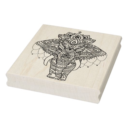 Zentangle geïnspireerd olifant rubberstempel (Stempel)