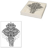 Zentangle geïnspireerd olifant rubberstempel (Gestempeld)