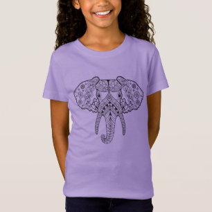 Zentangle geïnspireerd olifant t-shirt