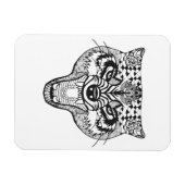 Zentangle Geïnspireerde Wolf Magneet (Horizontaal)