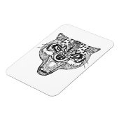 Zentangle Geïnspireerde Wolf Magneet (Linkerzijde)