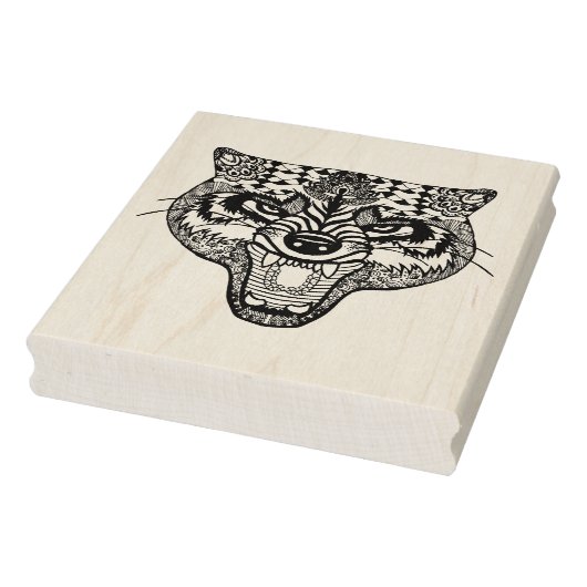 Zentangle Geïnspireerde Wolf Rubberstempel (Stempel)
