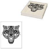 Zentangle Geïnspireerde Wolf Rubberstempel (Gestempeld)