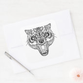 Zentangle Geïnspireerde Wolf Vierkante Sticker (Envelop)