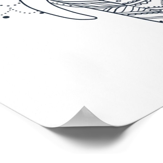 Zentangle Inspired Elephant Poster (Hoek)