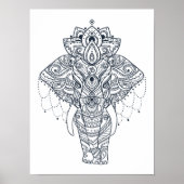 Zentangle Inspired Elephant Poster (Voorkant)