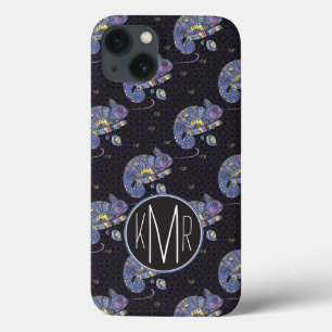 Zentangle Lizard   Monogram Case-Mate iPhone Case