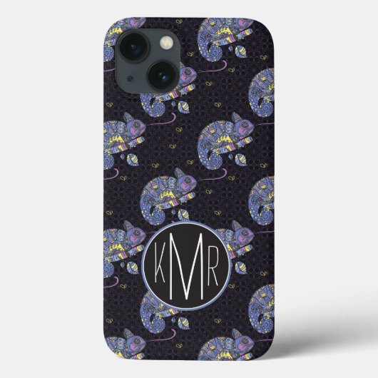 Zentangle Lizard | Monogram Case-Mate iPhone Case (Achterkant)