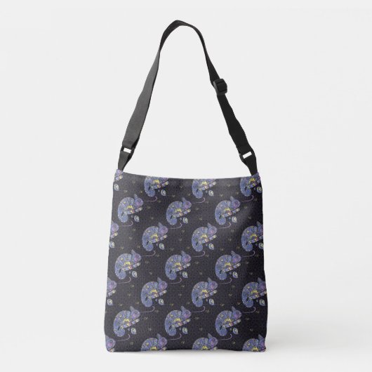Zentangle Lizard | Monogram Crossbody Tas (Achterkant)