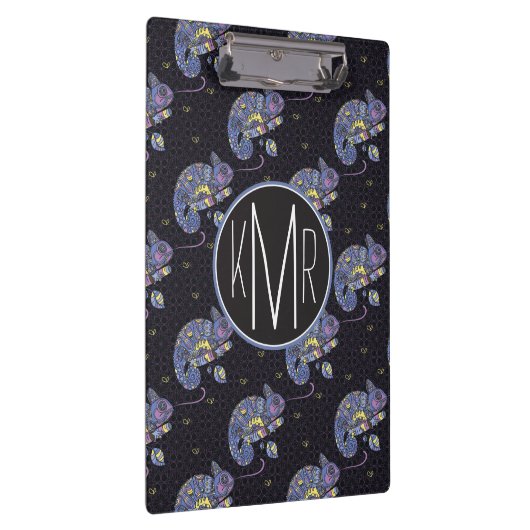 Zentangle Lizard | Monogram Klembord (Rechts)