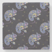 Zentangle Lizard Stenen Onderzetter (Voorkant)