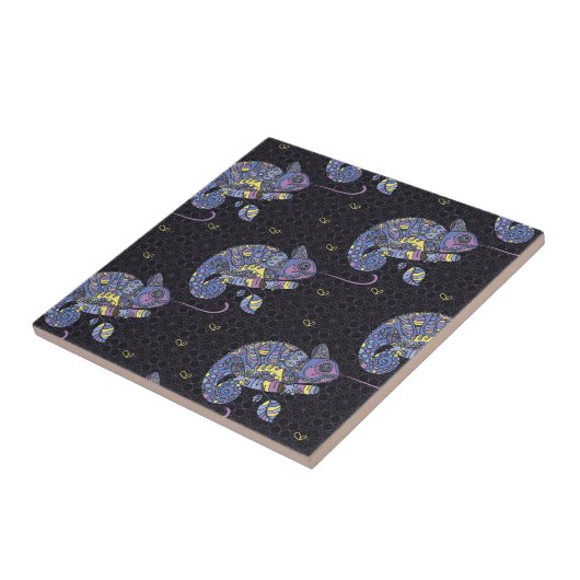 Zentangle Lizard Tegeltje (Zijkant)