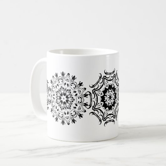 Zentangle Patronen Koffiemok (Voorkant links)