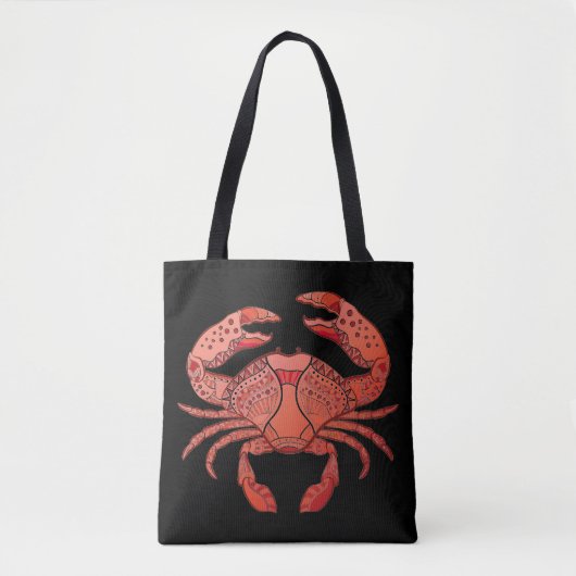 Zentangle Style Crab Tote Bag (Voorkant)