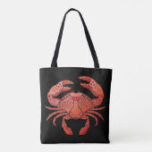 Zentangle Style Crab Tote Bag (Achterkant)
