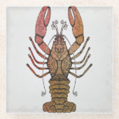 Zentangle Style Lobster Glazen Onderzetter (Voorkant)