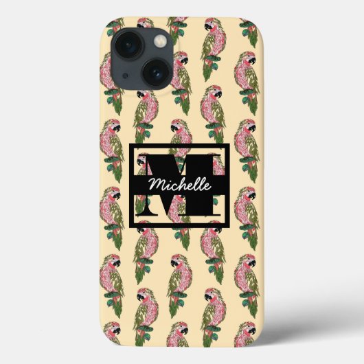 Zentangle Style Parrots | Monogram Case-Mate iPhone Case (Achterkant)
