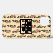 Zentangle Style Parrots | Monogram Case-Mate iPhone Case (Achterkant (horizontaal))