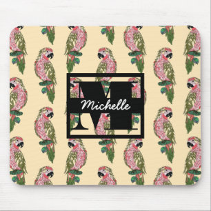 Zentangle Style Parrots Monogram Muismat