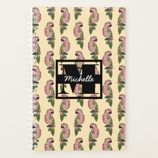 Zentangle Style Parrots | Monogram Planner (Voorkant)