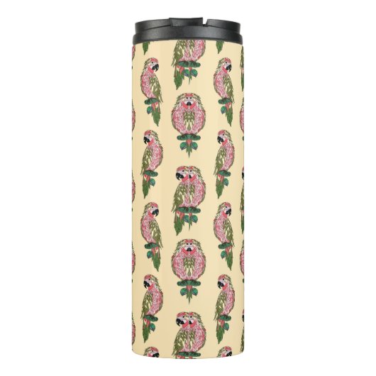 Zentangle Style Parrots | Monogram Thermosbeker (Achterkant)