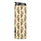 Zentangle Style Parrots | Monogram Thermosbeker (Geroteerd rechts)