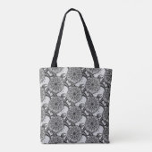 Zentangle Style Turtle Pattern Tote Bag (Achterkant)