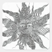 Zentangle Sun Sticker (Voorkant)