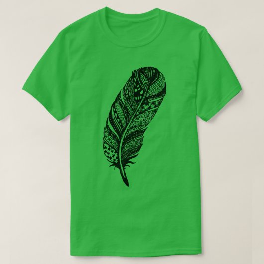 Zentangle Tribal Feather Drawing 2 T-shirt (Design voorkant)