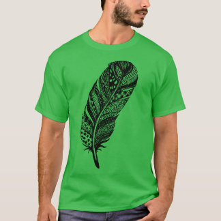 Zentangle Tribal Feather Drawing 2 T-shirt