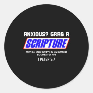 Zenuwachtig_ Pak Schrift Christelijke Geestelijke  Ronde Sticker