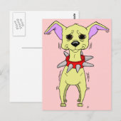 Zenuwachtige Cartoon Chihuahua Briefkaart (Voorkant / Achterkant)