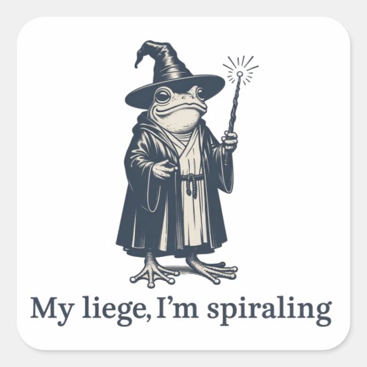 Zenuwachtige Kikker Tovenaar Grappige ADHD Neurodi Vierkante Sticker (Voorkant)