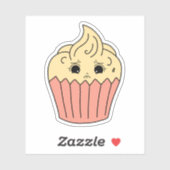 Zenuwachtige Vanille Cupcake Sticker (Vel)