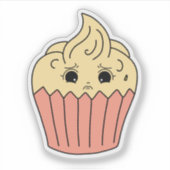 Zenuwachtige Vanille Cupcake Sticker (Voorkant)