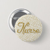ZenuwButton Pin - Gold White Faux Glitter Stippen Ronde Button 5,7 Cm (Voorkant /achterkant)