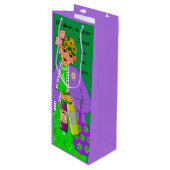Zenuwdame Wine Gift Bag Wijn Cadeautas (Voorkant Gekanteld)