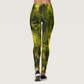 Zenuwenergie Abstract zwart-wit en geel Leggings (Achterkant)