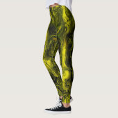 Zenuwenergie Abstract zwart-wit en geel Leggings (Links)