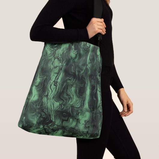 Zenuwenergie Abstracte Art Green Ash Crossbody Tas (Dichtbij)