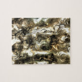 Zenuwenergie Abstracte kunst in geel en G Legpuzzel (Horizontaal)