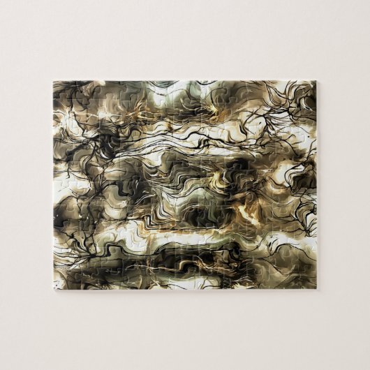 Zenuwenergie Abstracte kunst in geel en G Legpuzzel (Horizontaal)