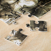 Zenuwenergie Abstracte kunst in geel en G Legpuzzel (Zijkant)