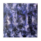 Zenuwenergie Abstracte kunst in Inkwell Blue Tegeltje (Voorkant)