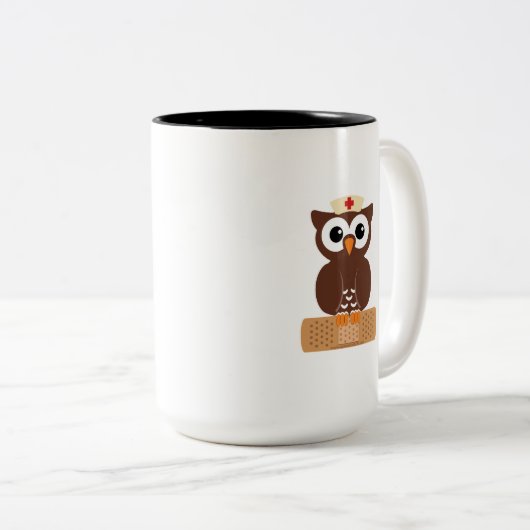 Zenuwhoenders (m/bandaid) tweekleurige koffiemok (Voorkant rechts)