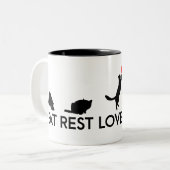 Zenuwkat - 4 Schudkatten Tweekleurige Koffiemok (Voorkant links)