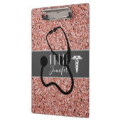 Zenuwmedisch kaduceus Stethoscoop Roos Glitter Klembord (Links)