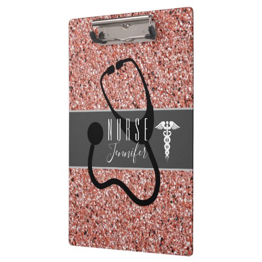 Zenuwmedisch kaduceus Stethoscoop Roos Glitter Klembord (Links)